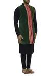 Gaurav Katta Green Cotton Velvet, Kim Khaab Banarasi Nehru Jacket Online at Aza Fashions Gaurav Katta_Green Cotton Velvet, Kim Khaab Banarasi Nehru Jacket _Online_at_Aza_Fashions
