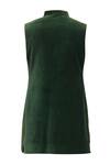 Shop Gaurav Katta Green Cotton Velvet, Kim Khaab Banarasi Nehru Jacket Online at Aza Fashions Shop_Gaurav Katta_Green Cotton Velvet, Kim Khaab Banarasi Nehru Jacket _Online_at_Aza_Fashions
