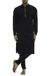 Buy_Gaurav Katta_Black Cotton Chikankari Embroidered Kurta _at_Aza_Fashions