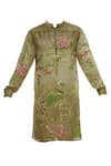 Shop_Gaurav Katta_Beige Silk Printed Kurta _Online_at_Aza_Fashions