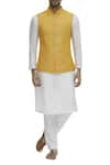 Buy_Chatenya Mittal_Yellow Chanderi Bundi _at_Aza_Fashions