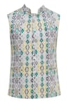 Buy_Chatenya Mittal_Multi Color Cotton Printed Bundi _Online_at_Aza_Fashions