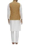 Shop_Chatenya Mittal_Yellow Linen Bundi _at_Aza_Fashions