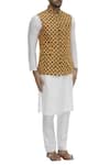 Chatenya Mittal_Yellow Linen Bundi _Online_at_Aza_Fashions