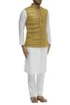 Chatenya Mittal_Yellow Cotton Silk Bundi _Online_at_Aza_Fashions