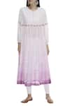 Buy_Rahul Singh_White Cotton Silk Round Shibori Dyed Kurta _at_Aza_Fashions