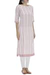 Rahul Singh_White Cotton Boat Printed Kurta _Online_at_Aza_Fashions