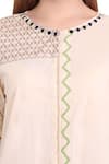 Natasha J_Off White Cotton Round Neck Printed Kurta Set  _Online_at_Aza_Fashions