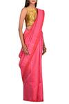 Samyukta Singhania_Gold Silk Saree With Blouse_Online_at_Aza_Fashions