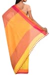 Shop_Samyukta Singhania_Yellow Cotton Woven Saree_at_Aza_Fashions