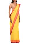 Samyukta Singhania_Yellow Cotton Woven Saree_Online_at_Aza_Fashions
