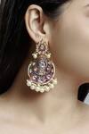 Buy_Khushi Jewels_Enamel Bead Chandbali Earrings_at_Aza_Fashions