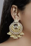 Buy_Khushi Jewels_Gold Plated Bead Jhumka Chandbali Earrings_at_Aza_Fashions