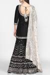 Shop_Abhinav Mishra_Black Raw Silk Embellished Kurta Sharara Set_at_Aza_Fashions