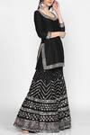 Abhinav Mishra_Black Raw Silk Embellished Kurta Sharara Set_Online_at_Aza_Fashions