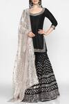 Buy_Abhinav Mishra_Black Raw Silk Embellished Kurta Sharara Set_Online_at_Aza_Fashions