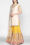 Abhinav Mishra_Yellow Raw Silk Straight Kurta Sharara Set_Online_at_Aza_Fashions