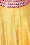 Abhinav Mishra_Yellow Raw Silk Chanderi Lehenga Set_at_Aza_Fashions