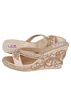 Buy_Fuchsia_Peach Embroidered Wedges _Online_at_Aza_Fashions