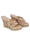 Buy_Fuchsia by aashaka mehta_Gold Embroidery Wedges _at_Aza_Fashions
