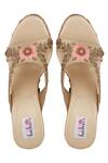 Fuchsia by aashaka mehta_Gold Embroidery Wedges _Online_at_Aza_Fashions