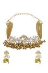 Buy_Auraa Trends_Gold Plated Kundan, Bead Elephant Choker Set_at_Aza_Fashions
