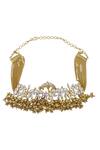 Auraa Trends_Gold Plated Kundan, Bead Elephant Choker Set_Online_at_Aza_Fashions