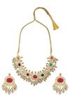Buy_Auraa Trends_Multi Color Kundan, Stones Choker Set_at_Aza_Fashions