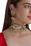 Shop_Auraa Trends_Multi Color Kundan Choker Set_at_Aza_Fashions