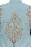 Gaurav Katta_Blue Silk Embroidered Sherwani_Online_at_Aza_Fashions