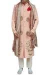 Buy_Gaurav Katta_Pink Raw Silk Embroidered Sherwani _Online_at_Aza_Fashions