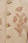 Gaurav Katta_Beige Cotton Floral Print Sherwani_Online_at_Aza_Fashions