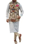Buy_Gaurav Katta_White Cotton Embroidered Nehru Jacket_at_Aza_Fashions