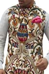 Gaurav Katta_White Cotton Embroidered Nehru Jacket_Online_at_Aza_Fashions