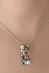 Shop_Atelier Mon_Multi Color Crystals Cluster Pendant Necklace_at_Aza_Fashions