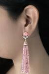 Shop_Atelier Mon_Gold Plated Crystal Bead Long Earrings_at_Aza_Fashions