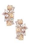 Shop_Atelier Mon_Gold Plated Crystals Bead Cluster Studs_at_Aza_Fashions