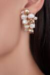 Buy_Atelier Mon_Gold Plated Crystals Bead Cluster Studs_at_Aza_Fashions