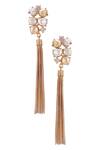 Buy_Atelier Mon_Gold Plated Crystals Tassel Earrings_at_Aza_Fashions