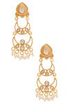 Shop Anita Dongre Gold Plated Crystal Aalia Dangler Earrings at Aza Fashions Shop_Anita Dongre_Gold Plated Crystal Aalia Dangler Earrings_at_Aza_Fashions