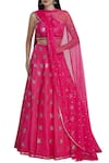 Buy_DNU Priyal Prakash_Pink Raw Silk Embellished Lehenga Set_at_Aza_Fashions