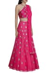 DNU Priyal Prakash_Pink Raw Silk Embellished Lehenga Set_Online_at_Aza_Fashions