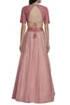 Shop_DNU Priyal Prakash_Pink Raw Silk Embellished Lehenga Set_at_Aza_Fashions