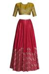 Shop_Dnu Priyal Prakash_Yellow Raw Silk Embellished Lehenga Set_Online_at_Aza_Fashions