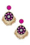 Buy_BAUBLE BAZAAR_Gold Plated Pearl Circular Bead Danglers_at_Aza_Fashions