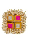 Buy_BAUBLE BAZAAR_Gold Plated Pearl Geometric Bead Ring_Online_at_Aza_Fashions