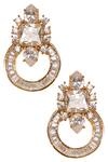 Buy AE-Tee Gold Plated Crystal Circular Earrings at Aza Fashions Buy_AE-Tee_Gold Plated Crystal Circular Earrings_at_Aza_Fashions
