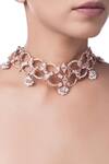Buy_Outhouse_Gold Plated Crystal Choker_at_Aza_Fashions