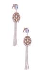 Buy_Outhouse_Gold Plated Crsytal Bead Tassel Earrings_at_Aza_Fashions
