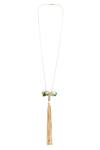 Shop_Outhouse_Gold Plated Metal Tassel Pendant Necklace_at_Aza_Fashions